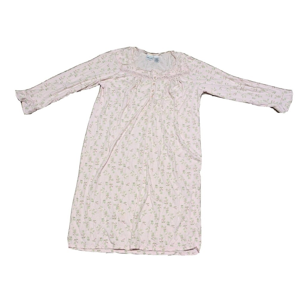 Bobbie Brooks Pink Robe L Large Muumuu House Dress Floral  Daisies Grannycore